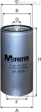 Топливный фильтр MFilter для Mercedes-Benz Actros MP3 2008-2012. Артикул DF 3538