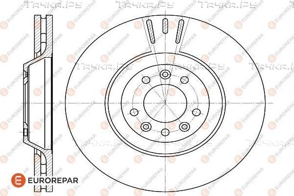 Тормозной диск Eurorepar передний для Peugeot 607 I 2004-2011. Артикул 1618864680