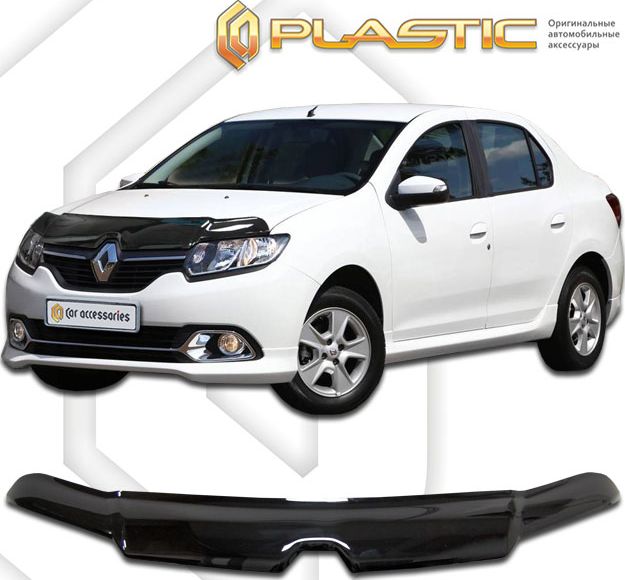 Дефлектор СА Пластик для капота (Classic черный) Renault Logan II 2014-2026. Артикул 2010010109707