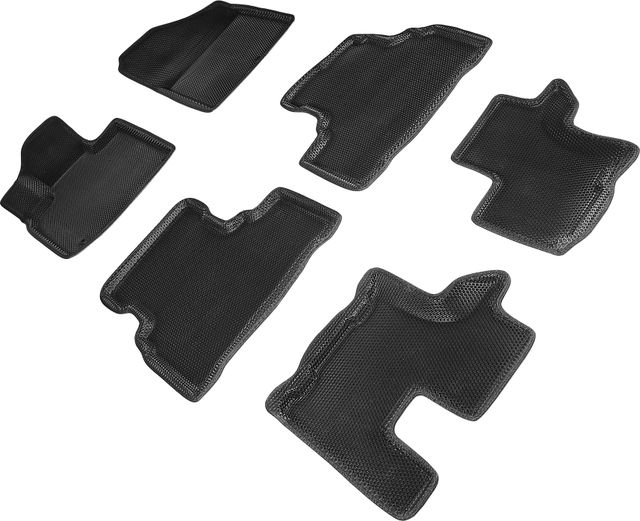 Коврики Seintex 3D EVA Соты для салона Kia Sorento III Prime 2015-2026 ЧЕРНЫЕ. Артикул 95409