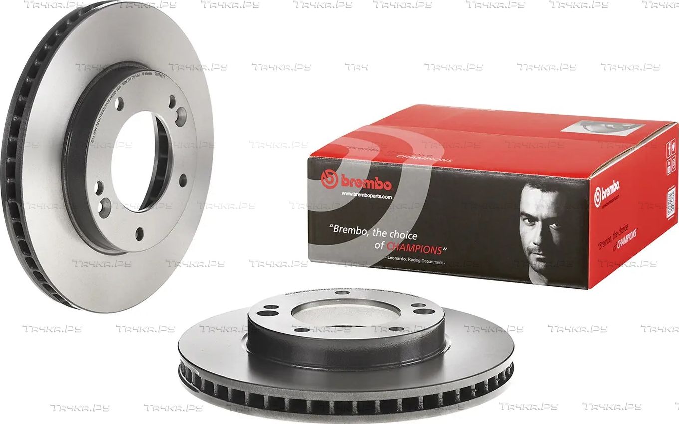 Тормозной диск Brembo PRIME LINE - UV Coated передний для Kia Sorento I 2002-2011. Артикул 09.9545.11