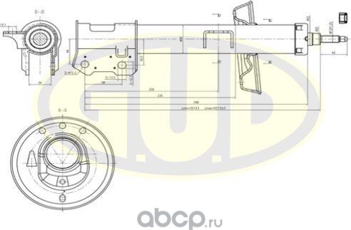 Амортизатор G.U.D. передний правый для Opel Astra G 1998-2009. Артикул GSA334846