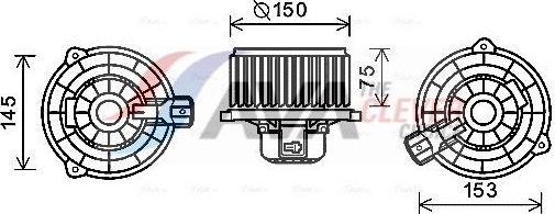 Вентилятор, мотор печки (отопителя) салона AVA. Артикул KA8243