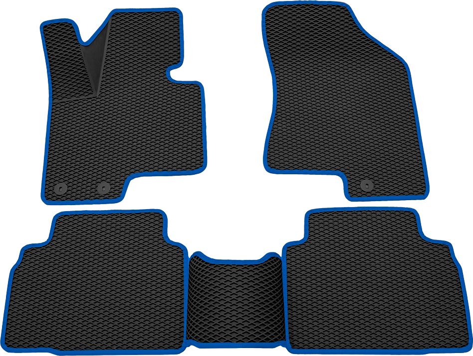 Коврики Rezkon 3D EVA Ромб резиновые для салона Kia Sportage III 2010-2016 Красный кант. Артикул 9221040203