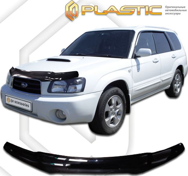 Дефлектор СА Пластик для капота (Classic черный) Subaru Forester 2002-2005. Артикул 2010010100629
