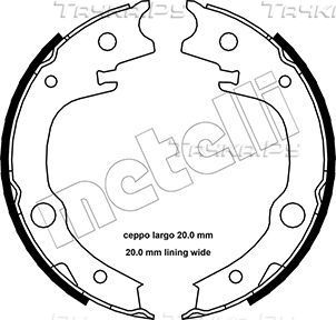 Тормозные колодки (стояночная тормозная система) Metelli задние для Chery Amulet (A15) I 2010-2015. Артикул 53-0443