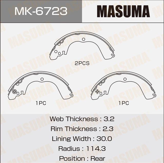 Тормозные колодки Masuma. Артикул MK-6723