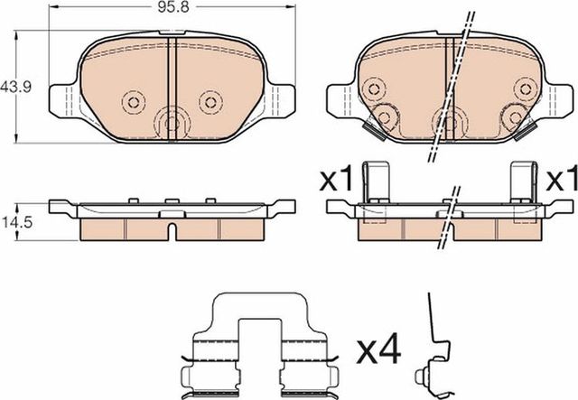 Тормозные колодки TRW для Fiat Panda III 2012-2026. Артикул GDB1950