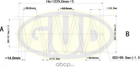 Пружина подвески G.U.D.. Артикул GCS085710