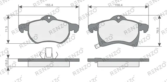 Колодки дисковые (Renzo). Артикул RNZ233