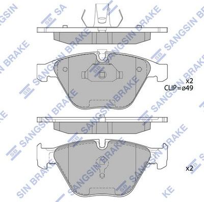 Тормозные колодки Sangsin Hi-Q. Артикул SP2210