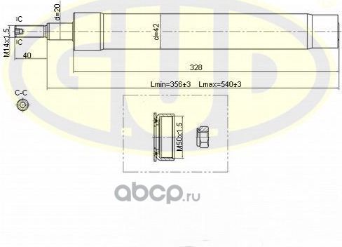 Амортизатор G.U.D. передний для Volkswagen Jetta II 1984-1992. Артикул GSA664014