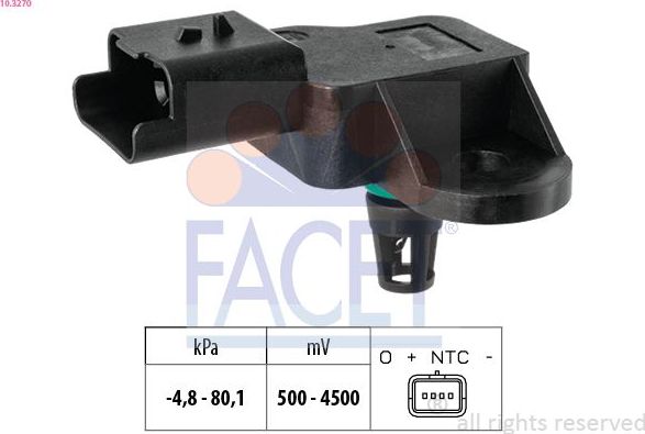 Датчик абсолютного давления (ДАД, MAP) Facet Made in Italy - OE Equivalent для MINI Hatch II (R56) 2006-2013. Артикул 10.3270