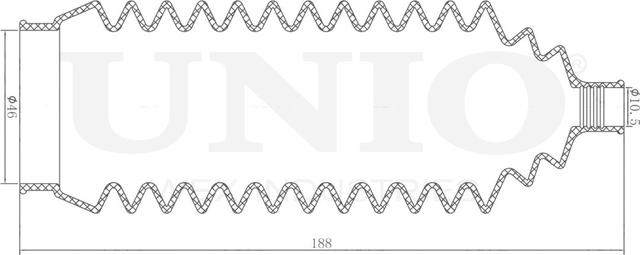 Пыльник рулевой рейки (Unio). Артикул DUC-20010