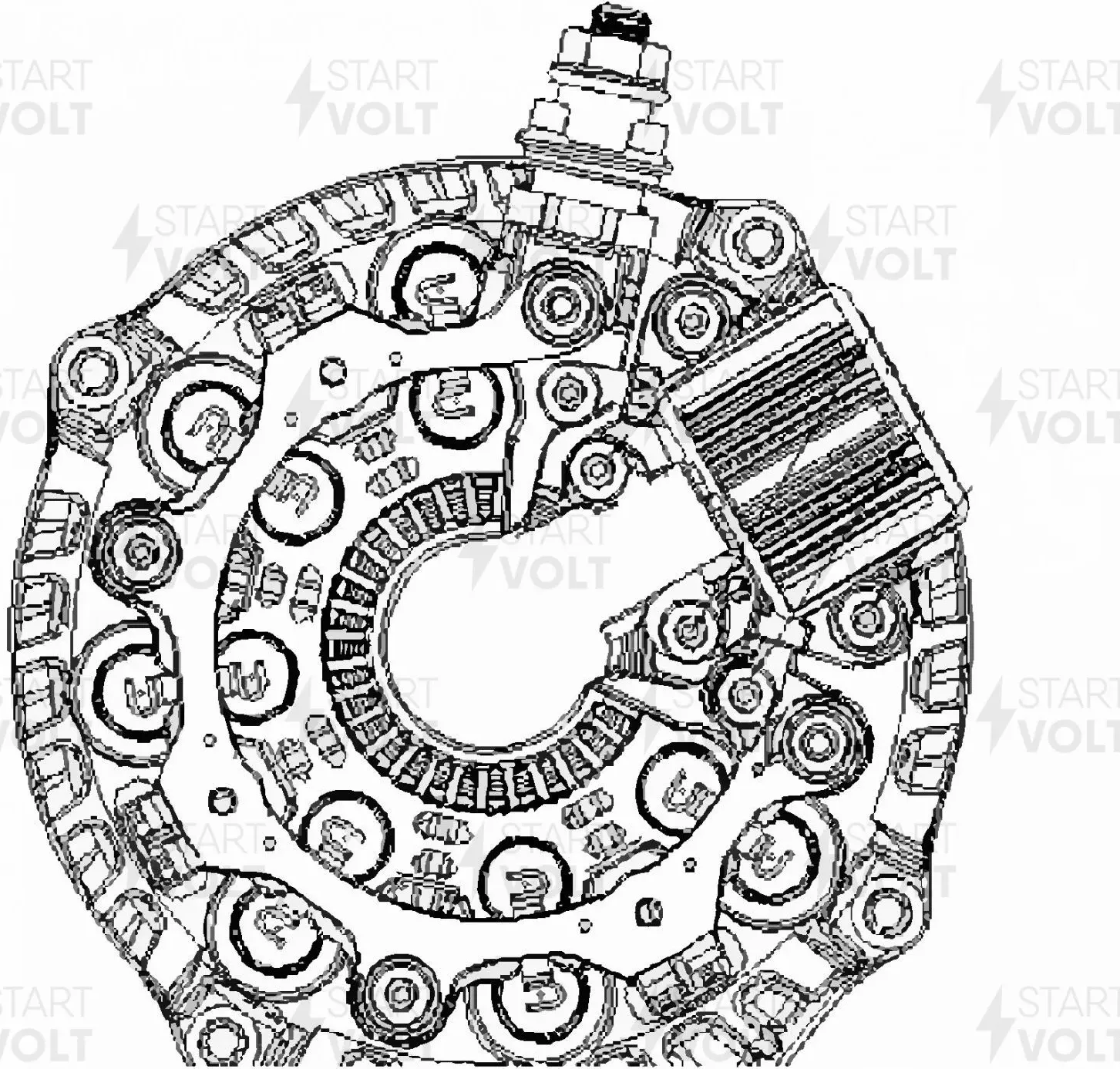 Мост диодный ген. для а/м Chery Tiggo 7 Pro (20-) 1.5T/Tiggo 4 (18-) 2.0i (с крышкой) (VDB 2107) (Startvolt). Артикул vdb-2107