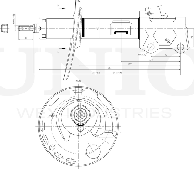 Амортизатор подвески (Unio). Артикул SAB-10185