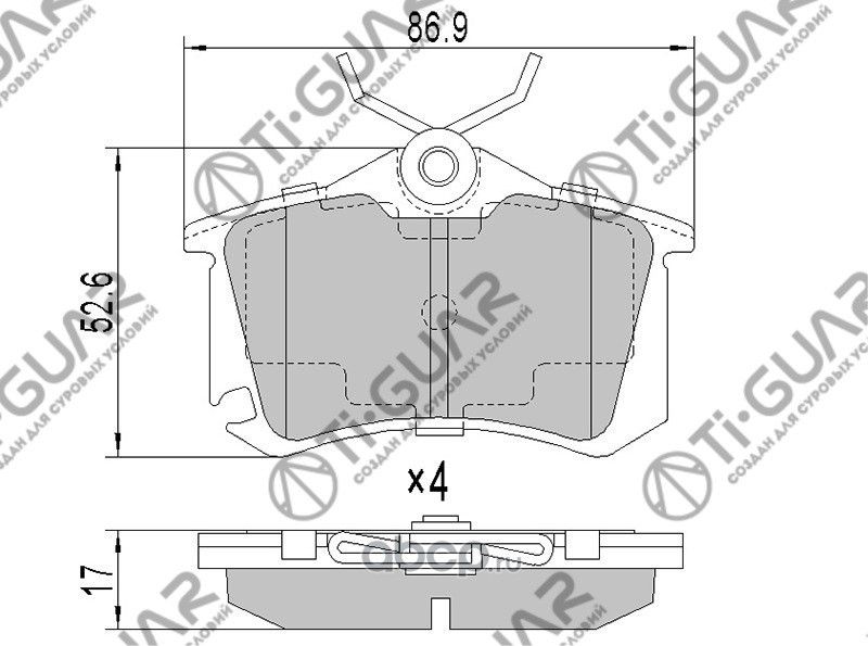 Тормозные колодки (TI-Guar). Артикул TG1973