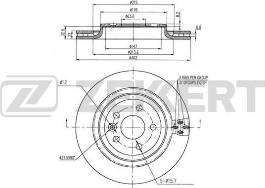 Тормозной диск Zekkert. Артикул BS-6235B