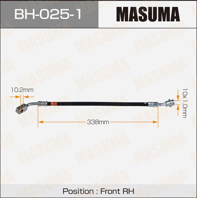Тормозной шланг Masuma передний правый для Nissan Terrano II 1993-2007. Артикул BH-025-1