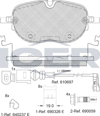 Тормозные колодки Icer. Артикул 182390