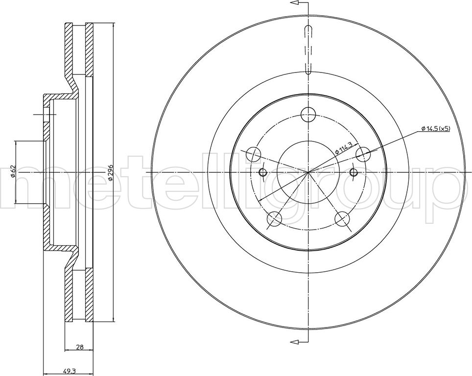 Тормозной диск Metelli. Артикул 23-0946C