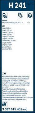 Щетка стеклоочистителя (дворник) Bosch задняя для Renault Megane IV 2015-2026. Артикул 3 397 015 451