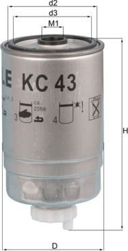 Топливный фильтр Mahle. Артикул KC 43
