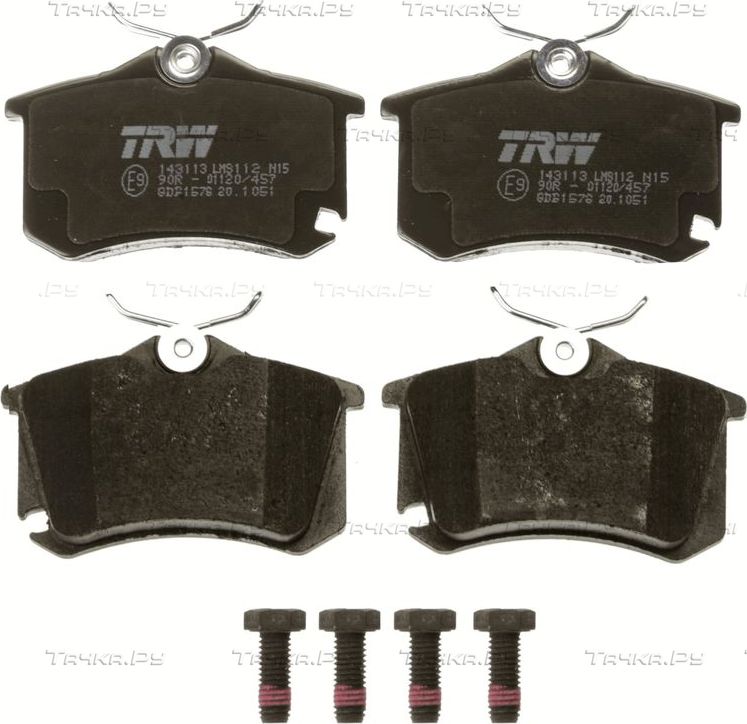 Тормозные колодки TRW COTEC задние для Volkswagen Golf V 2004-2009. Артикул GDB1578