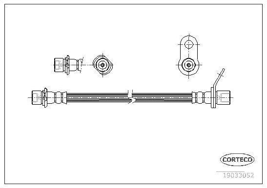 Тормозной шланг Corteco задний левый для Toyota Avensis I 1997-2003. Артикул 19033052