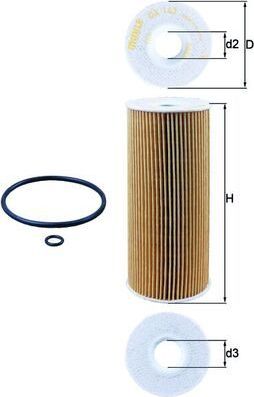 Масляный фильтр Mahle для Volkswagen Bora 1998-2005. Артикул OX 143D