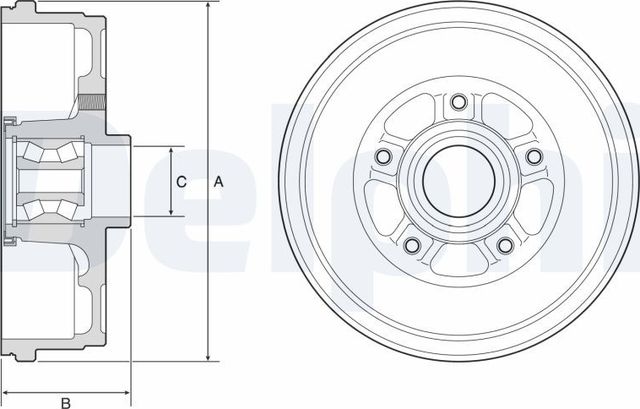 Тормозной барабан Delphi задний для Renault Duster II 2021-2026. Артикул BFR611