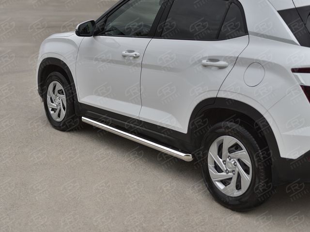 Защита порогов RusStal труба d63 (вариант 1) для Hyundai Creta II 2021-2026. Артикул HCRT-0038231