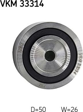 Направляющий (ведущий) ролик приводного поликлинового ремня SKF. Артикул VKM 33314