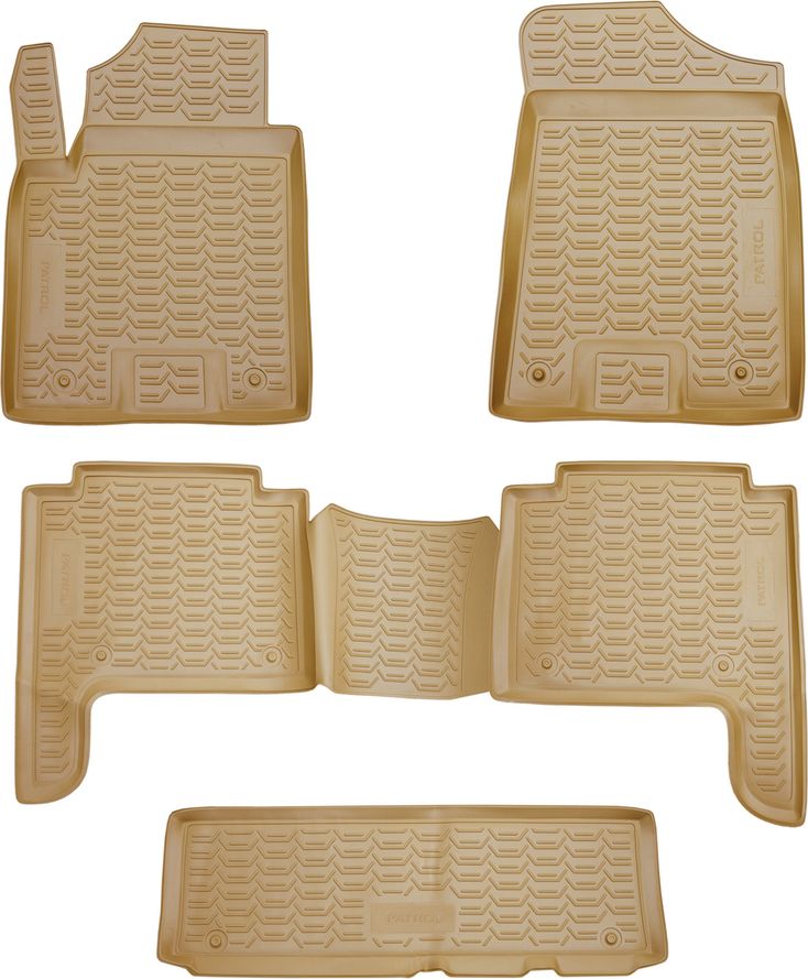 Коврики Element для салона Nissan Patrol Y62 2010-2026 Бежевые. Артикул ELEMENT3633210