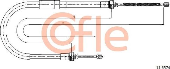 Трос ручника (тросик ручного тормоза) Cofle задний левый для Renault Clio V 2008-2026. Артикул 92.11.6574