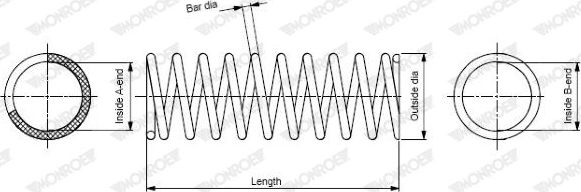 Пружина подвески Monroe OESpectrum передняя для Nissan X-Trail T30 2001-2005. Артикул SP3667