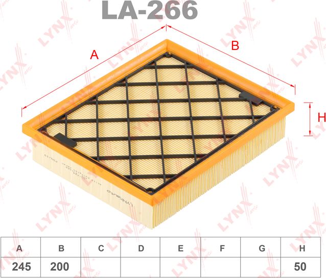 Воздушный фильтр LYNXauto для Ford S-MAX II 2015-2026. Артикул LA-266