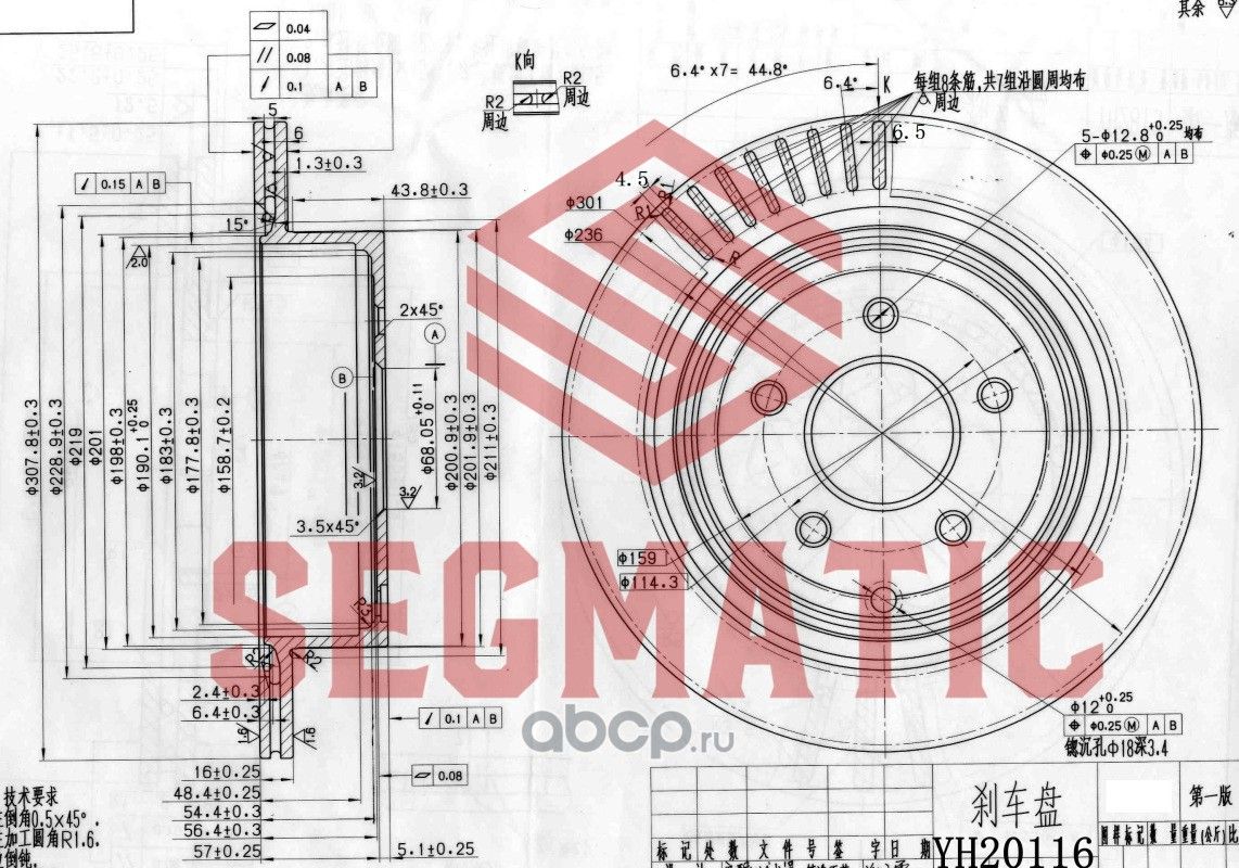 SBD30093085 Диск тормозной задний NISSAN Murano, 3.5 4WD, 05 (Segmatic). Артикул SBD30093085