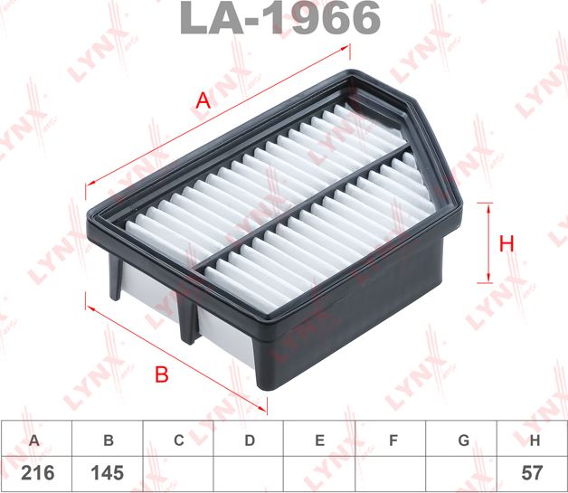 Воздушный фильтр LYNXauto. Артикул LA-1966