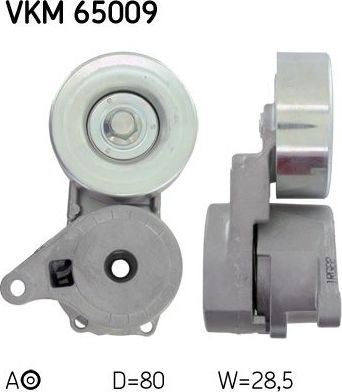 Натяжной ролик (натяжитель) приводного поликлинового ремня SKF. Артикул VKM 65009