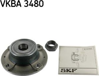 Ступичный подшипник (комплект) SKF задний для Peugeot 106 I 1994-2004. Артикул VKBA 3480