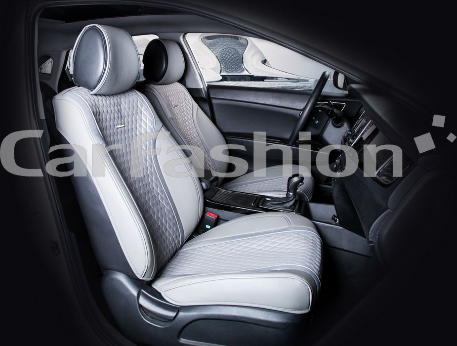 Накидки универсальные CarFashion Element на передние сидения авто, цвет Серый/Серый/Серый/Серый. Артикул 21487