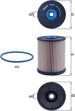 Топливный фильтр Mahle. Артикул KX 567D