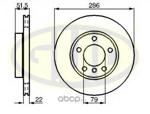 Тормозной диск G.U.D.. Артикул GDB122115