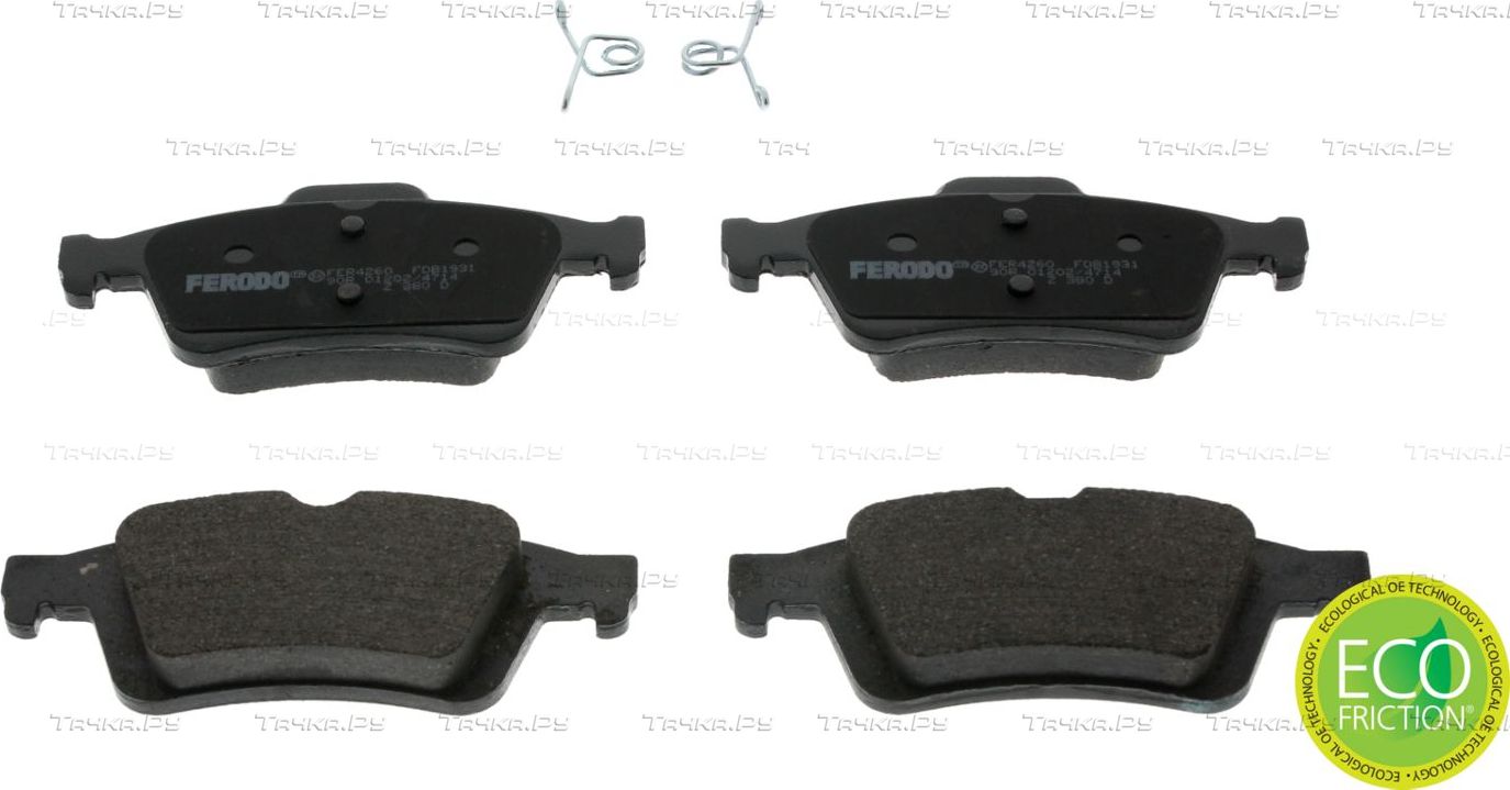 Тормозные колодки Ferodo Premier Eco Friction задние для Toyota Camry 30 (V30, XV30) 2001-2006. Артикул FDB1931