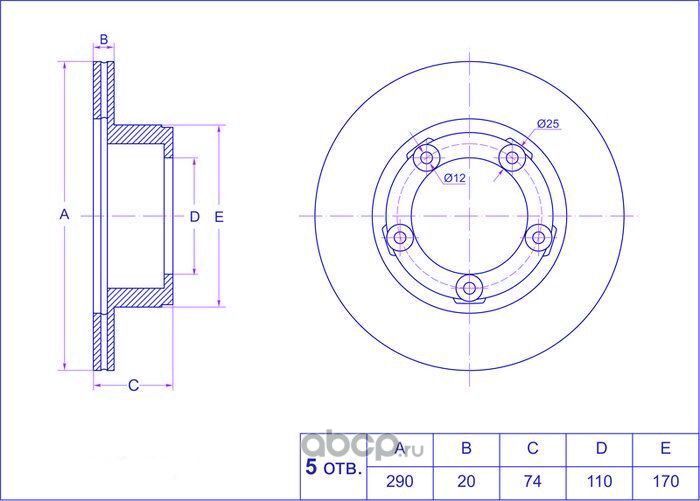 Диск тормозной (TI-Guar). Артикул TGMB295970