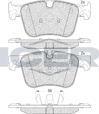 Тормозные колодки Icer передние для Citroen Grand C4 SpaceTourer 2018-2026. Артикул 182166