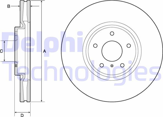 Тормозной диск Delphi передний для Infiniti EX I (J50) 2008-2013. Артикул BG9152