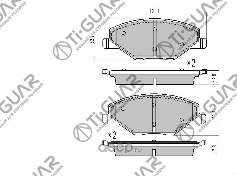 Тормозные колодки 555533002 (TI-Guar). Артикул TG5555