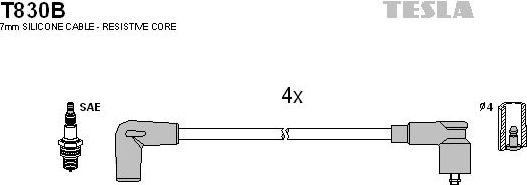 Высоковольтные провода (провода зажигания) (комплект) Tesla. Артикул T830B